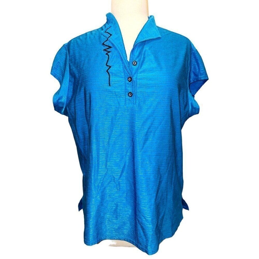 B1  Jamie Sadock Golf Polo Shirt Top Womens Blue XL Blue